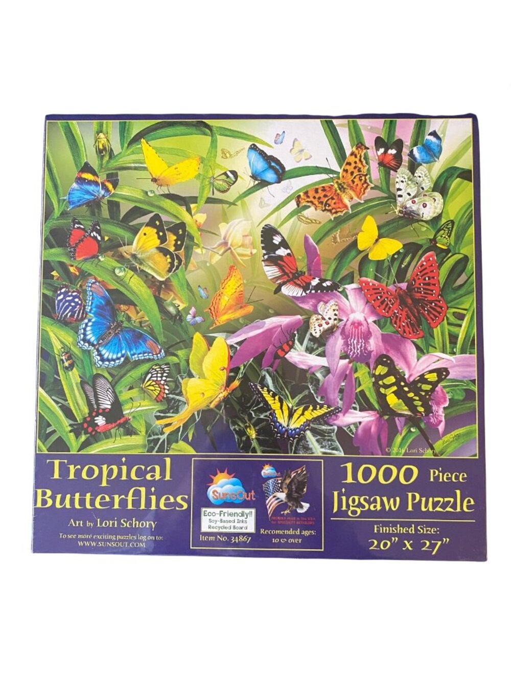 Sunsout 1000 piece Jigsaw puzzle Tropical Butterflies New Made in USA
